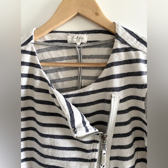 Striped Zipper Cardigan - Cotton - Lou and Grey by Loft - Picture 4 of 5